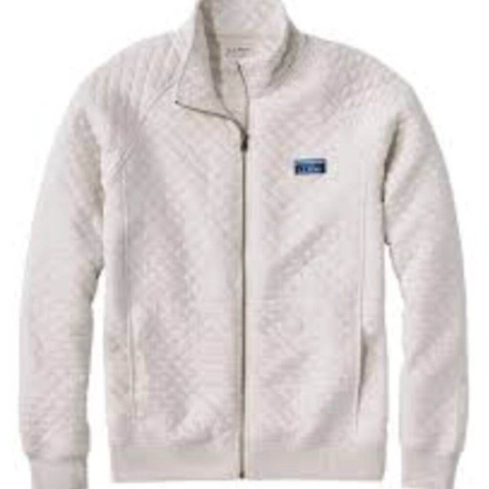 L.L. Bean Quilted Full-Zip Jacket in Cream